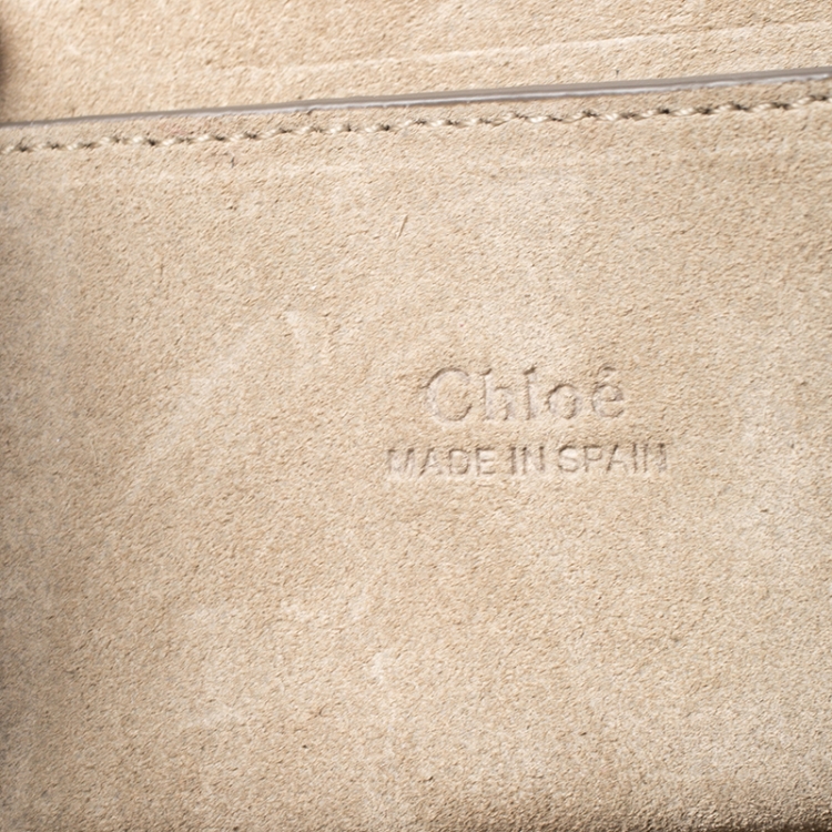 Pre Owned Chloe Beige Leather and Nubuck Mini Faye Crossbody Bag