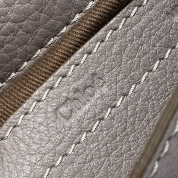 Pre Owned Chloe Grey Leather Mini Marcie Crossbody Bag