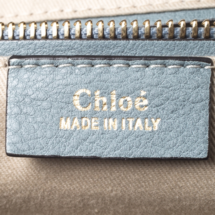 Pre Owned Chloe Light Blue Leather and Suede Small Faye Daye Backpack