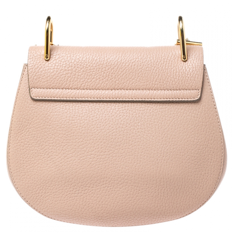 Pre Owned Chloe Nude Leather Medium Drew Shoulder Bag