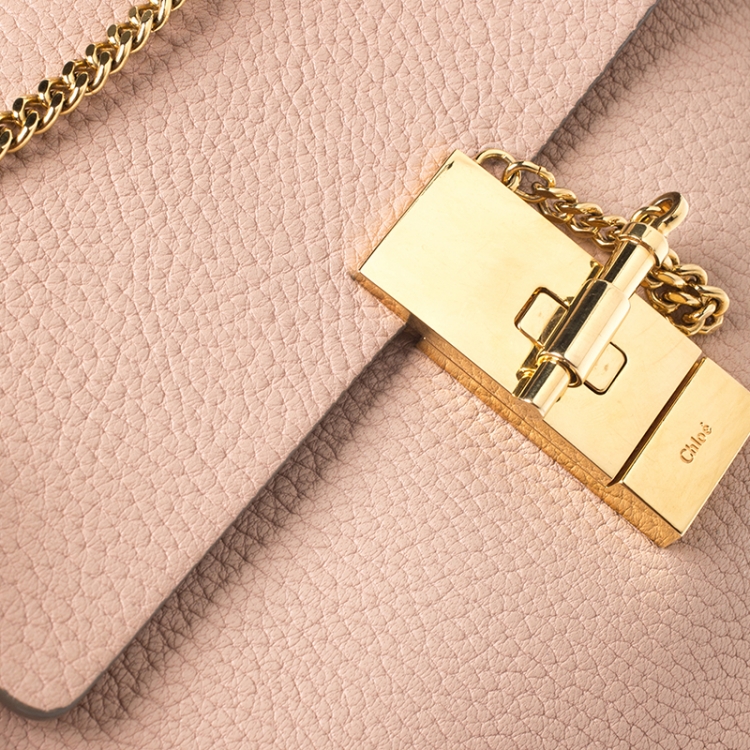 Pre Owned Chloe Nude Leather Medium Drew Shoulder Bag