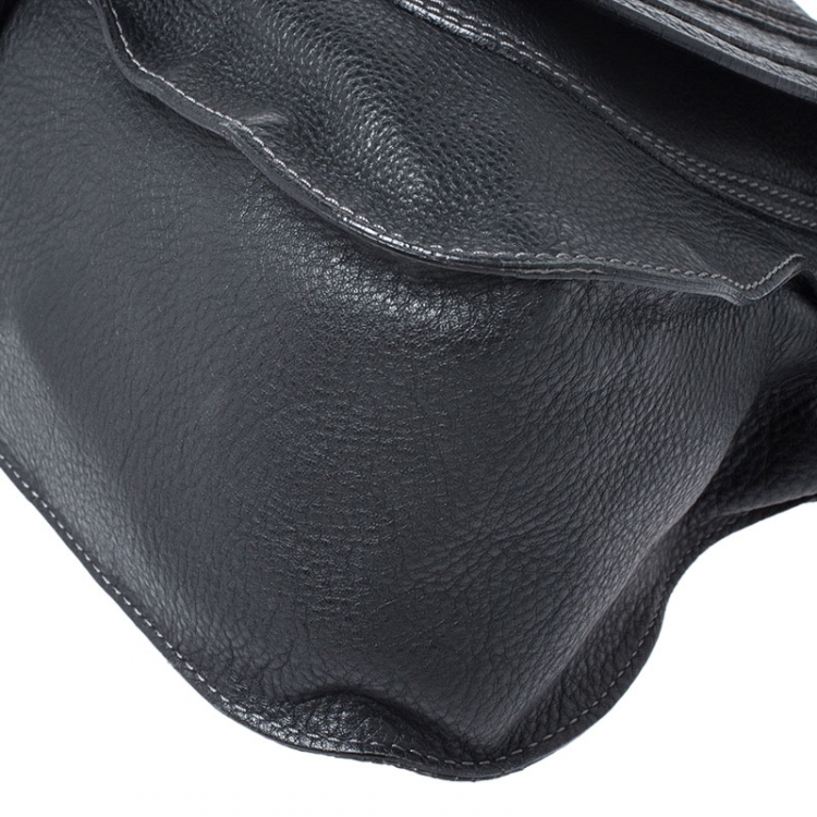 Pre Owned Chloe Black Leather Medium Marcie Shoulder Bag
