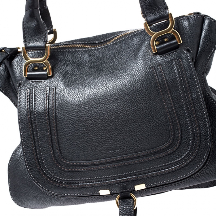 Pre Owned Chloe Black Leather Medium Marcie Shoulder Bag
