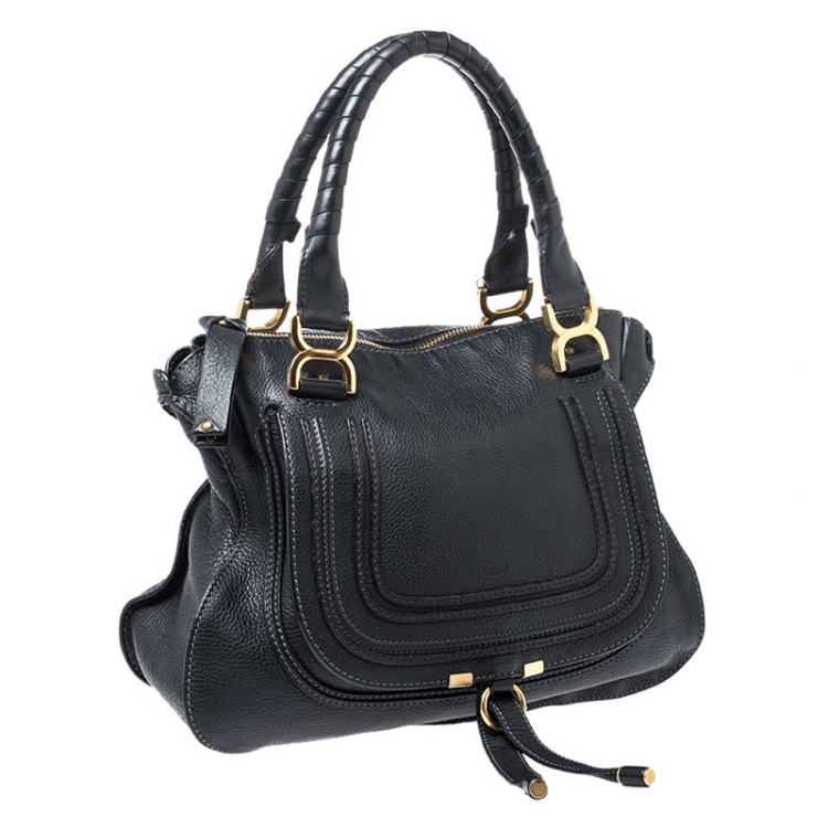 Pre Owned Chloe Black Leather Medium Marcie Shoulder Bag