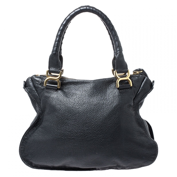 Pre Owned Chloe Black Leather Medium Marcie Shoulder Bag