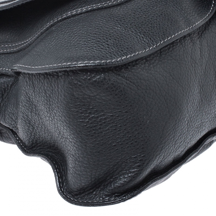 Pre Owned Chloe Black Leather Medium Marcie Shoulder Bag
