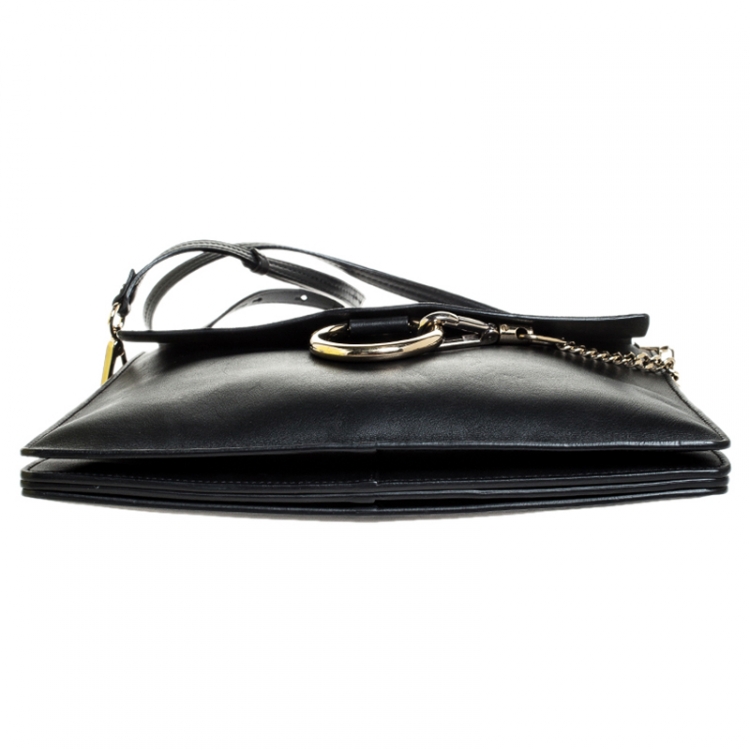 Pre Owned Chloe Black Leather and Nubuck Medium Faye Shoulder Bag