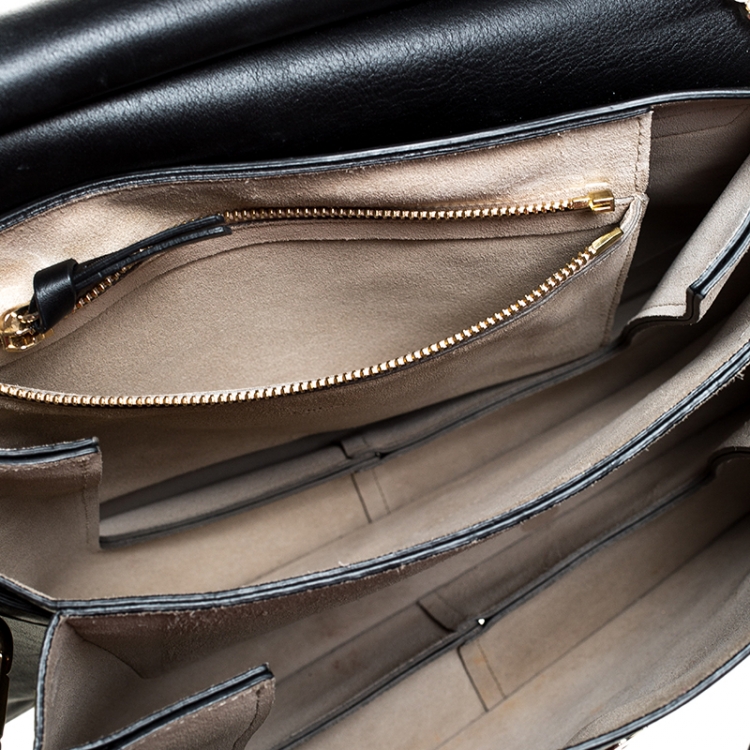 Pre Owned Chloe Black Leather and Nubuck Medium Faye Shoulder Bag