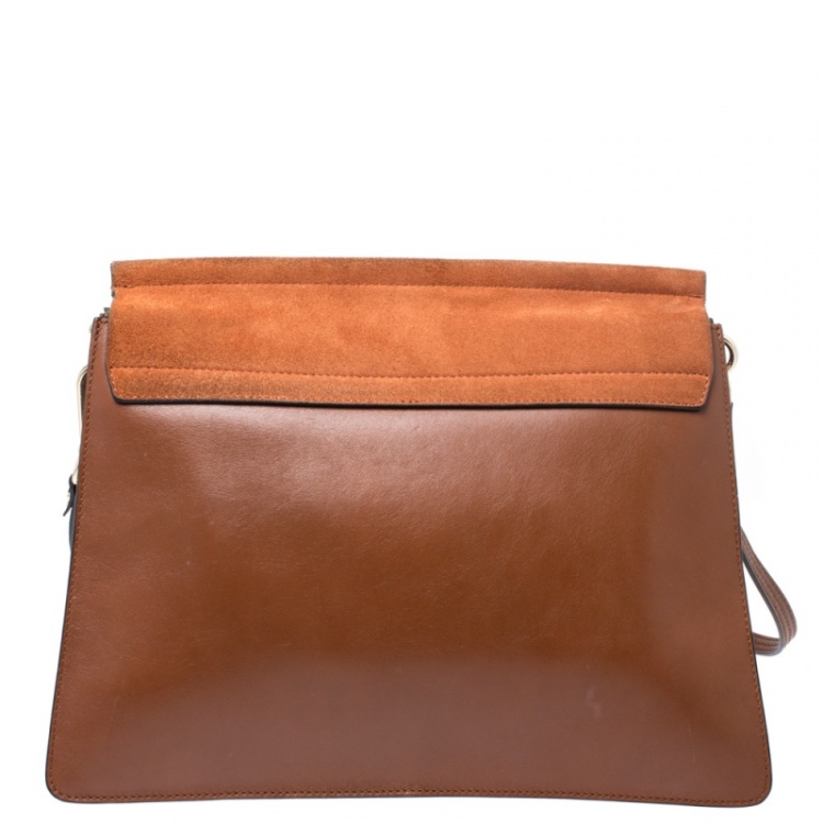 Pre Owned Chloe Brown Leather and Suede Faye Shoulder Bag