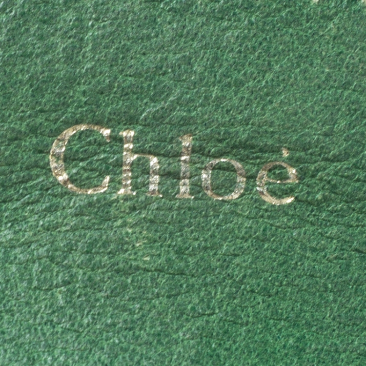 Pre Owned Chloe Green Leather and Python Limited Edition Clutch