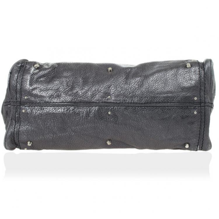 Pre Owned Chloe Grey Metallic Paddington Satchel