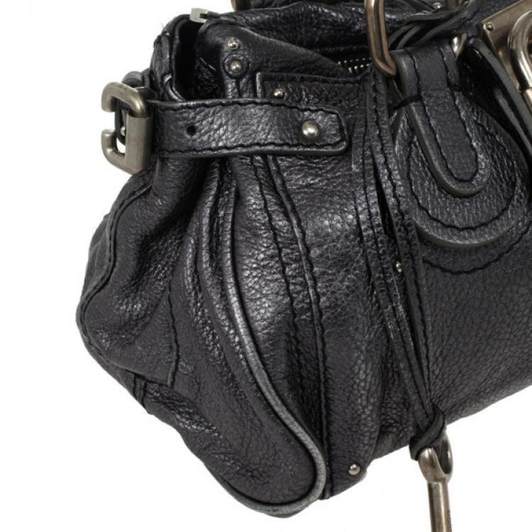 Pre Owned Chloe Grey Metallic Paddington Satchel