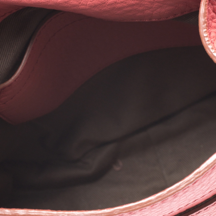 Pre Owned Chloe Coral Leather Mini Marcie Crossbody Bag