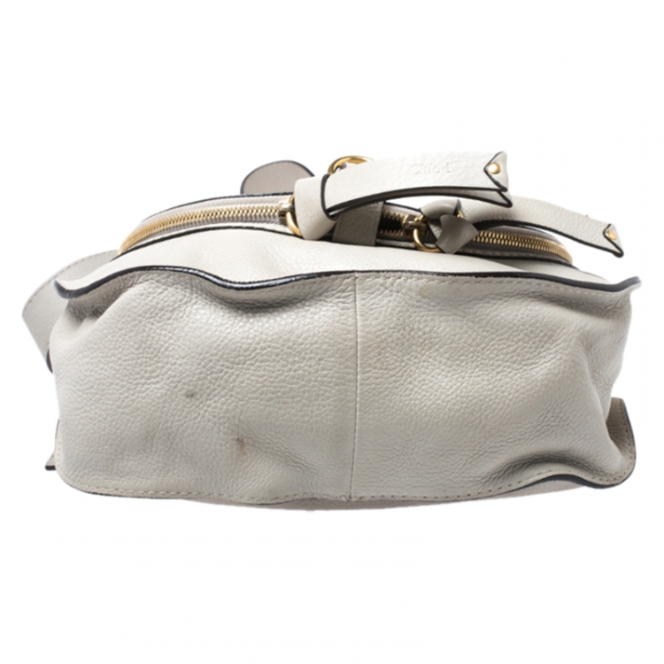 Pre Owned Chloe Grey Leather Medium Marcie Crossbody Bag