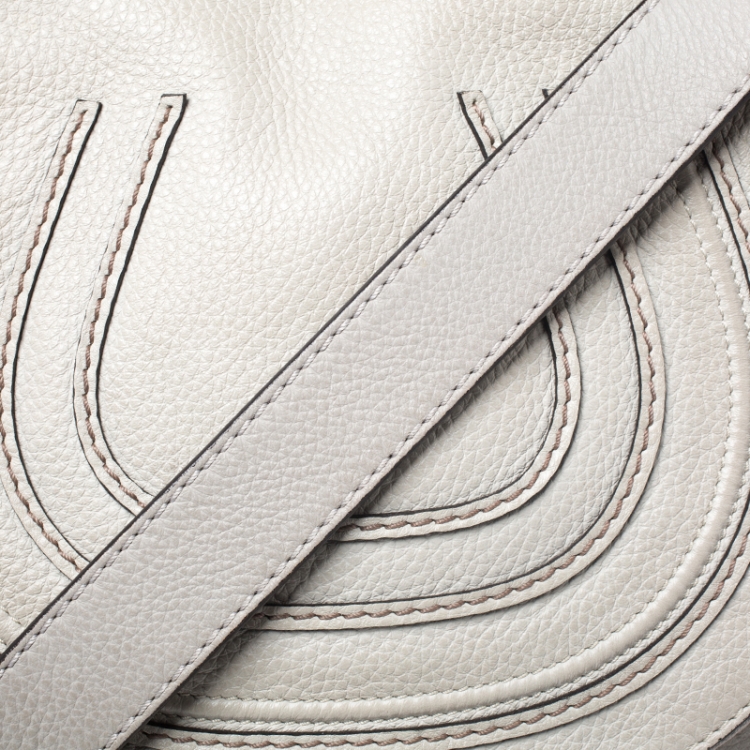 Pre Owned Chloe Grey Leather Medium Marcie Crossbody Bag