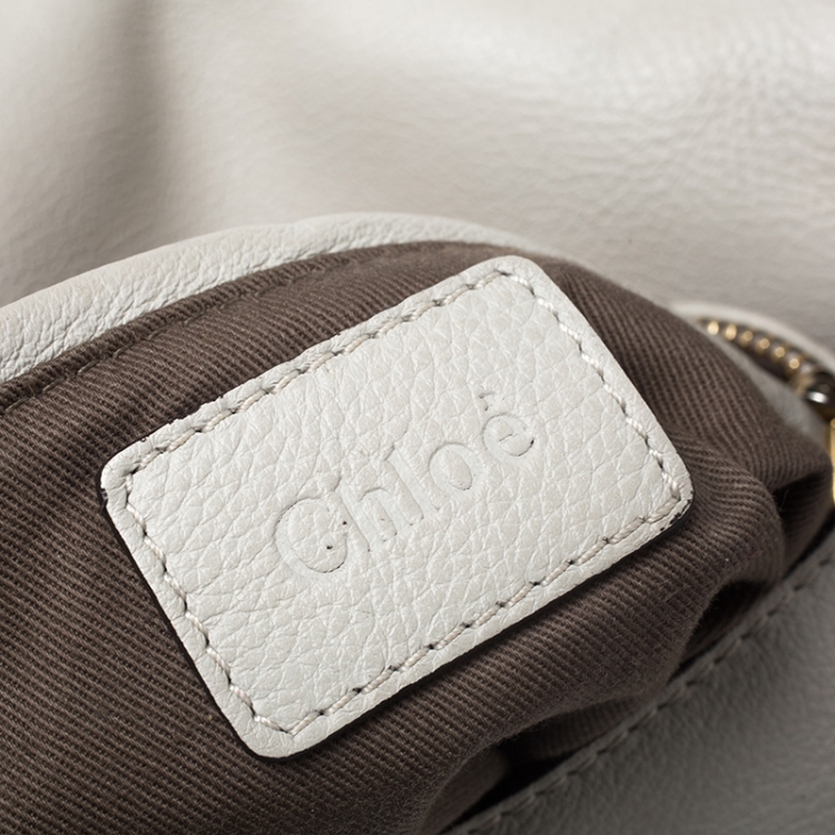 Pre Owned Chloe Grey Leather Medium Marcie Crossbody Bag