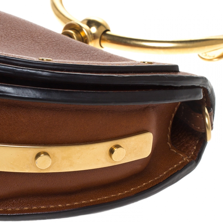 Pre Owned Chloe Brown Leather Small Nile Bracelet Minaudière Bag