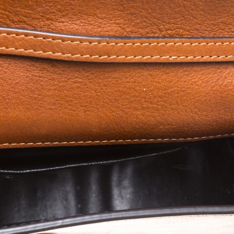 Pre Owned Chloe Brown Leather Small Nile Bracelet Minaudière Bag