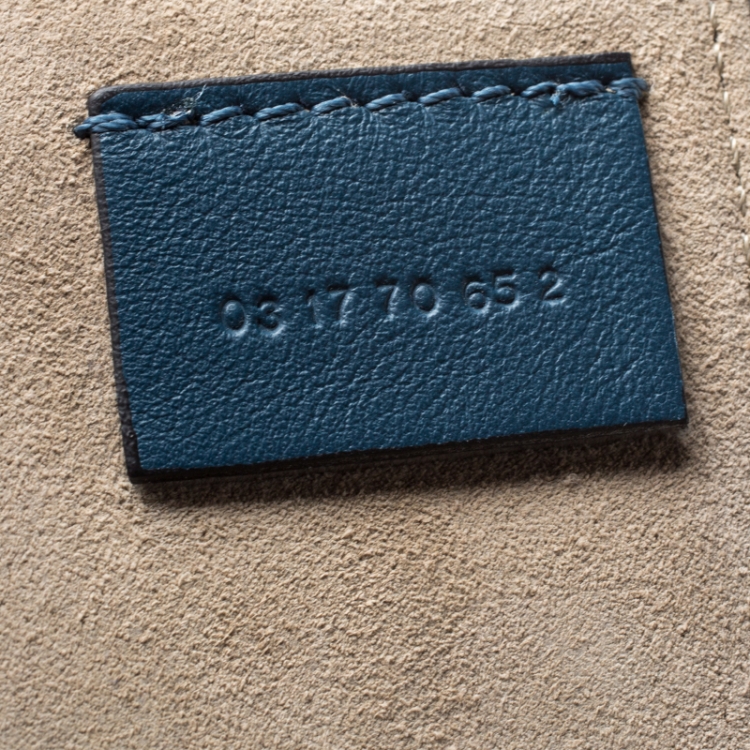 Pre Owned Chloe Dark Blue Leather and Suede Medium Faye Shoulder Bag