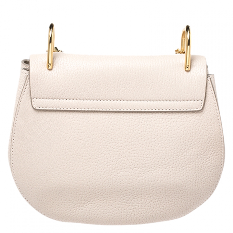Pre Owned Chloe Nude Leather Medium Drew Shoulder Bag