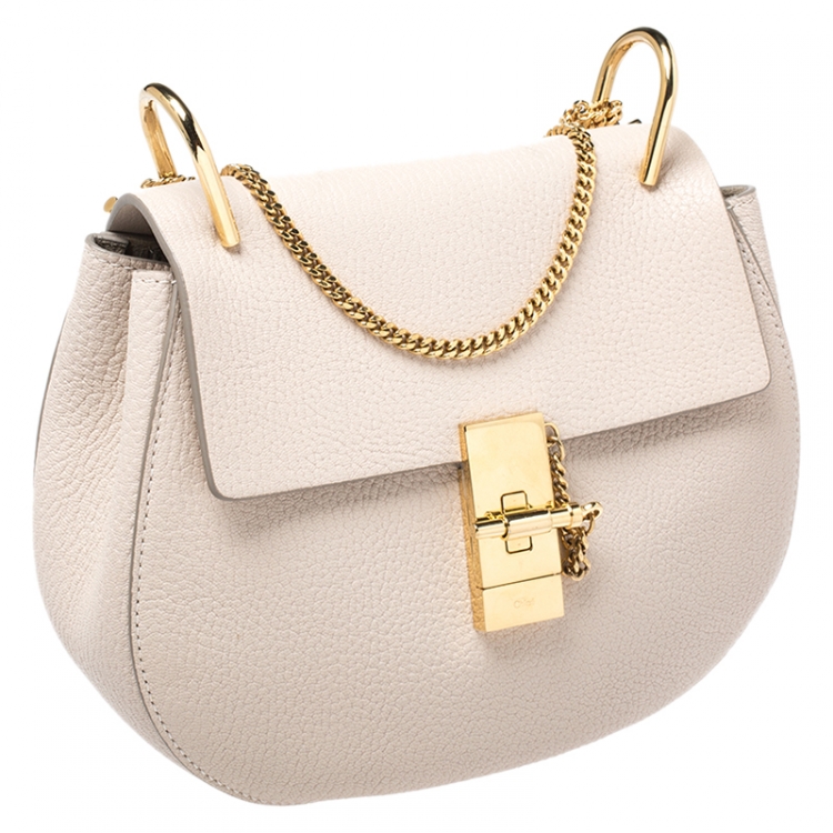 Pre Owned Chloe Nude Leather Medium Drew Shoulder Bag