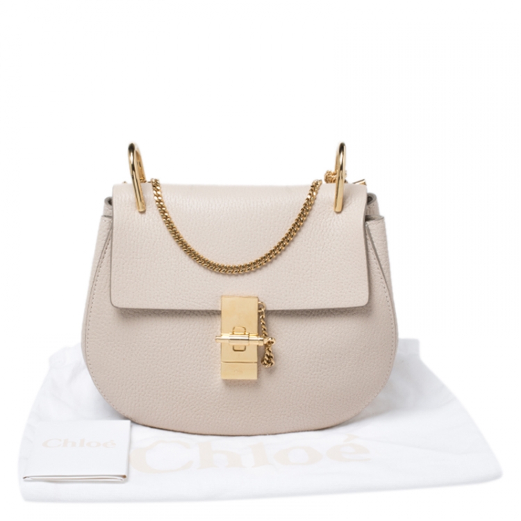 Pre Owned Chloe Nude Leather Medium Drew Shoulder Bag
