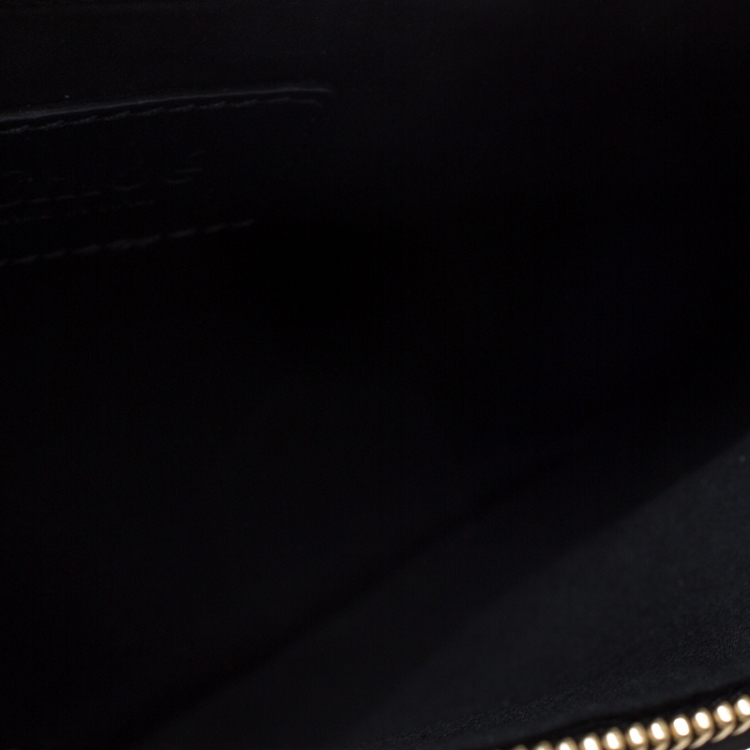 Pre Owned Chloe Metallic Gold/Black Python and Leather Clutch