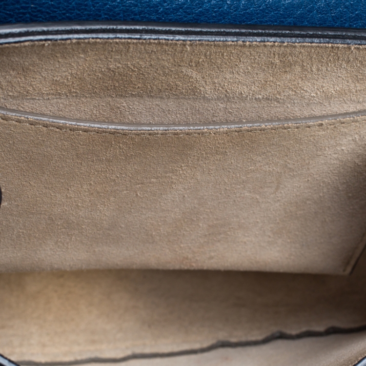 Pre Owned Chloe Dark Blue Leather Small Drew Shoulder Bag