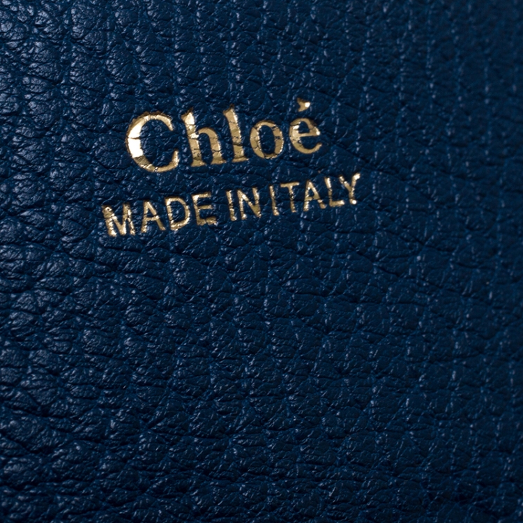 Pre Owned Chloe Dark Blue Leather Small Drew Shoulder Bag