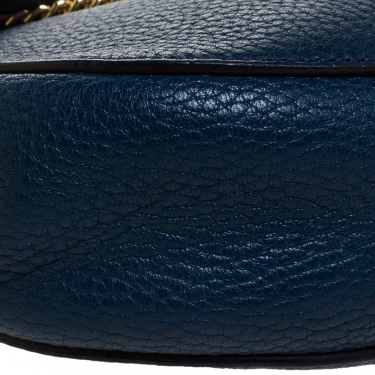 Pre Owned Chloe Dark Blue Leather Small Drew Shoulder Bag