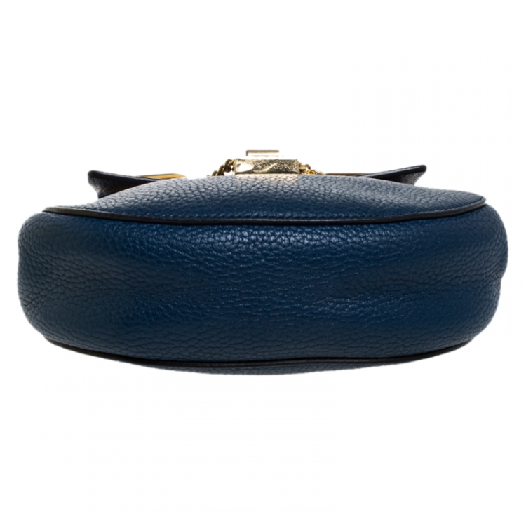 Pre Owned Chloe Dark Blue Leather Small Drew Shoulder Bag