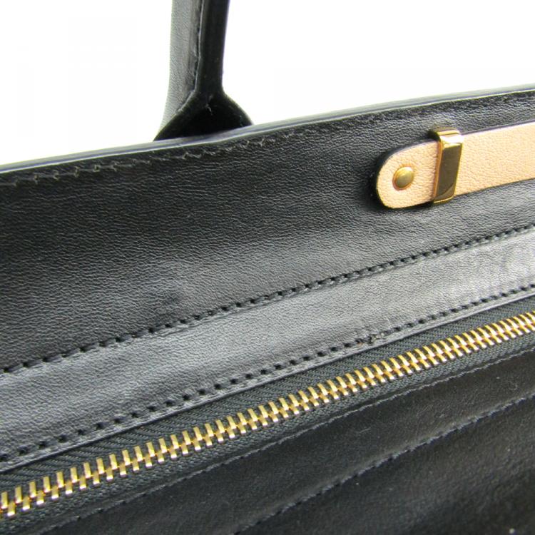 مملوكة مسبقًا Chloe Ivory/Black Leather Alice Satchel