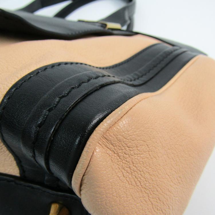 مملوكة مسبقًا Chloe Ivory/Black Leather Alice Satchel