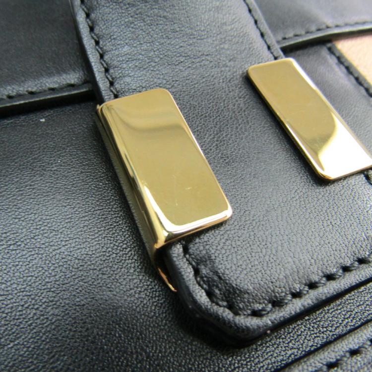 مملوكة مسبقًا Chloe Ivory/Black Leather Alice Satchel