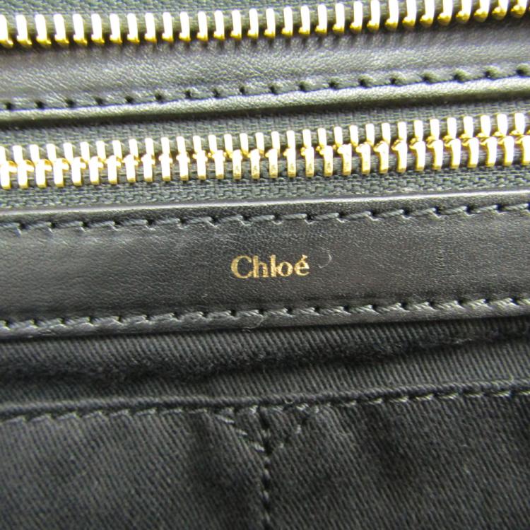 مملوكة مسبقًا Chloe Ivory/Black Leather Alice Satchel