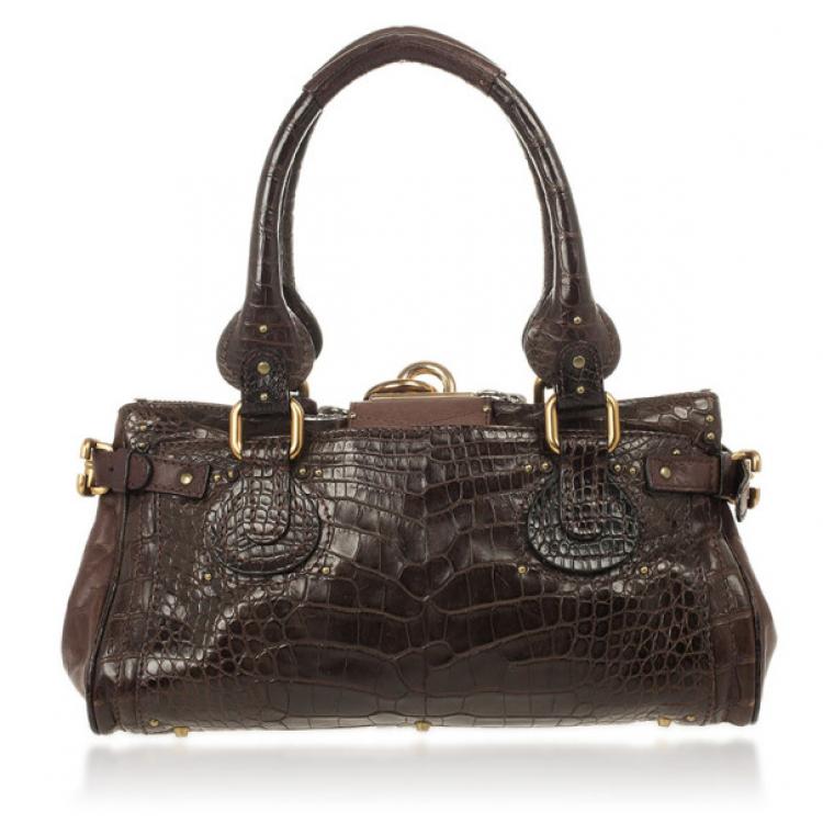 Pre Owned Chloe Croc Paddington Satchel