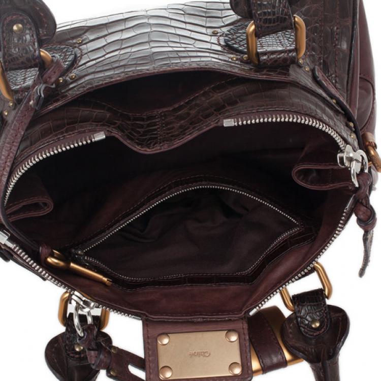 Pre Owned Chloe Croc Paddington Satchel