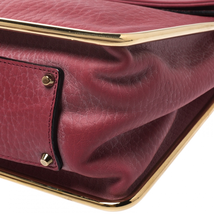 Pre Owned Chloe Red Leather Medium Sally Flap Shoulder Bag