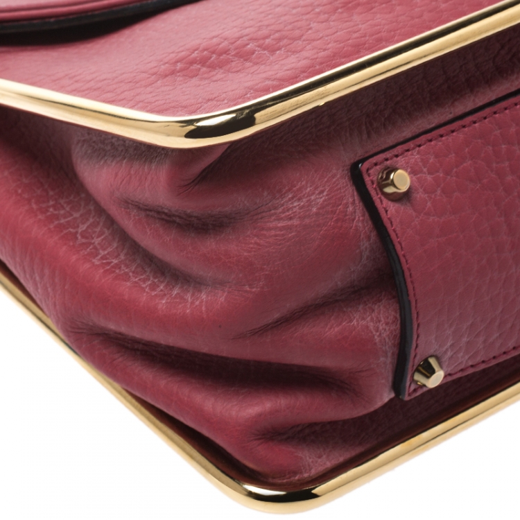 Pre Owned Chloe Red Leather Medium Sally Flap Shoulder Bag