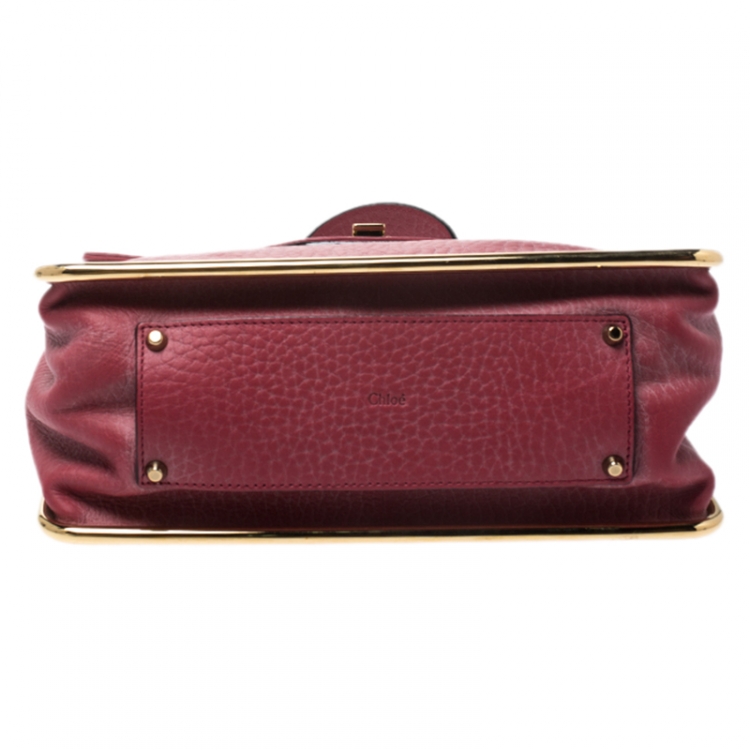 Pre Owned Chloe Red Leather Medium Sally Flap Shoulder Bag