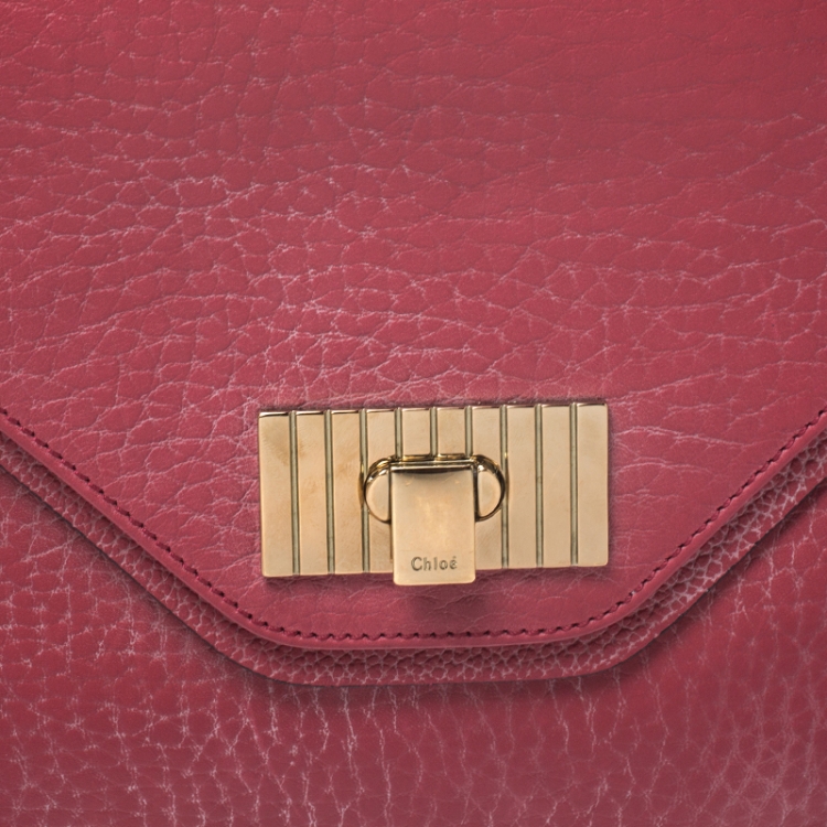 Pre Owned Chloe Red Leather Medium Sally Flap Shoulder Bag