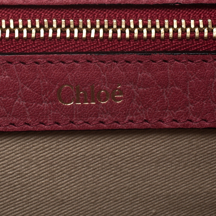 Pre Owned Chloe Red Leather Medium Sally Flap Shoulder Bag