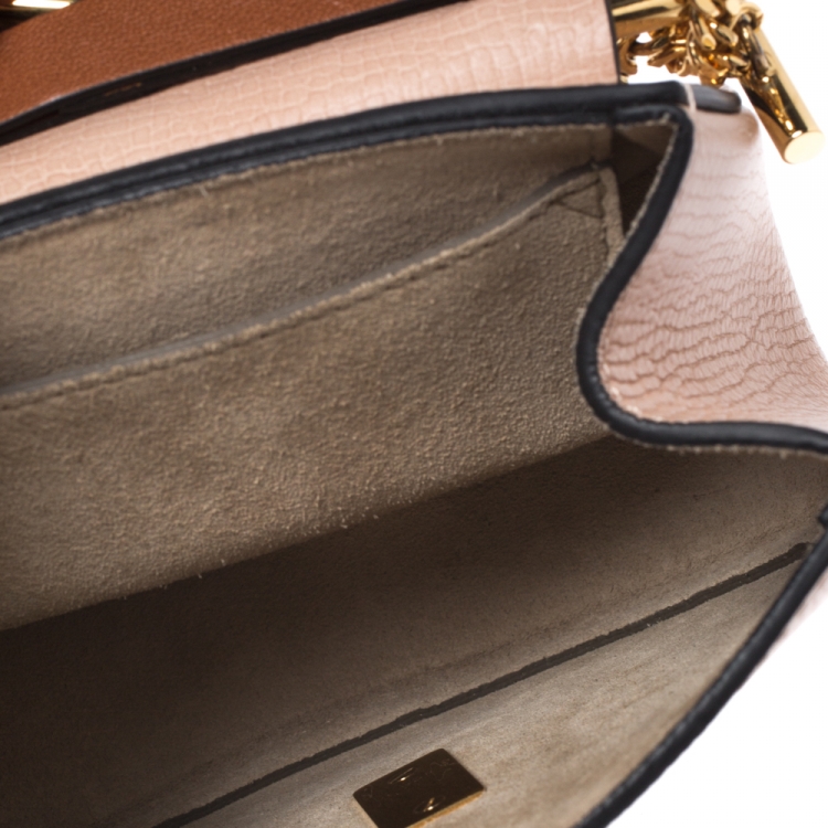 مملوكة مسبقًا Chloe Beige/Brown Leather Nano Drew Shoulder Bag