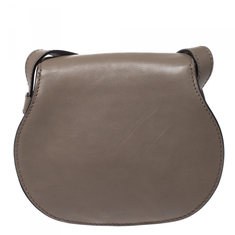 Pre Owned Chloe Beige Leather Mini Marcie Crossbody Bag