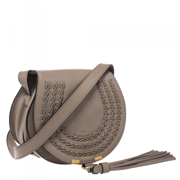 Pre Owned Chloe Beige Leather Mini Marcie Crossbody Bag