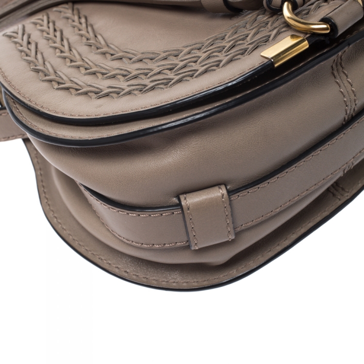 Pre Owned Chloe Beige Leather Mini Marcie Crossbody Bag