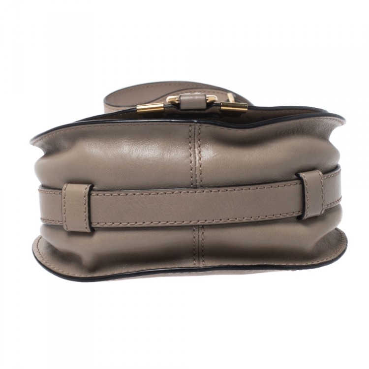 Pre Owned Chloe Beige Leather Mini Marcie Crossbody Bag