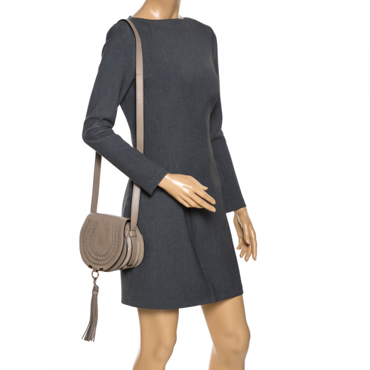 Pre Owned Chloe Beige Leather Mini Marcie Crossbody Bag