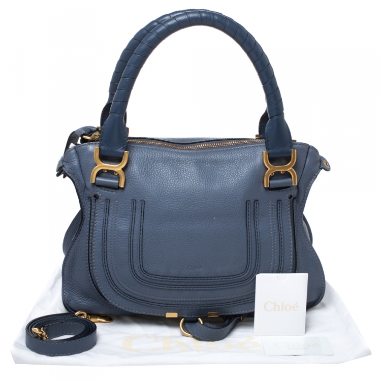Pre Owned Chloe Blue Leather Medium Marcie Shoulder Bag