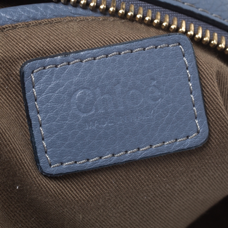 Pre Owned Chloe Blue Leather Medium Marcie Shoulder Bag